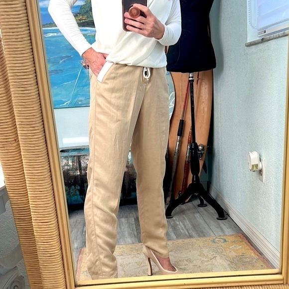 VTG Benetton,Silky & So Soft, Snap & Drawstring,High-Waisted,Pockets,Size 8 - Picture 4 of 11